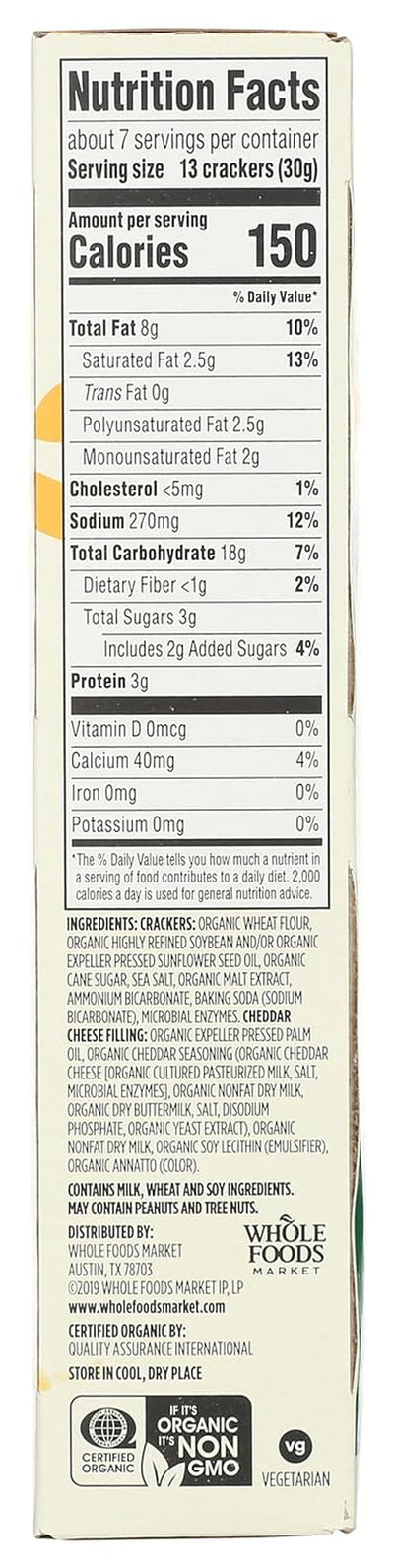, Organic Mini Cheese Sandwich Crackers, 7.5 Ounce