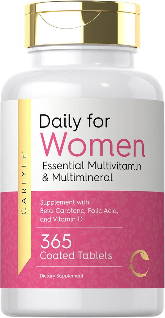 Carlyle Women'S Daily Multivitamin and Multimineral Supplement | 365 Tablets | Beta-Carotene, Folic Acid and Vitamin D | Non-Gmo, Gluten Free Pills