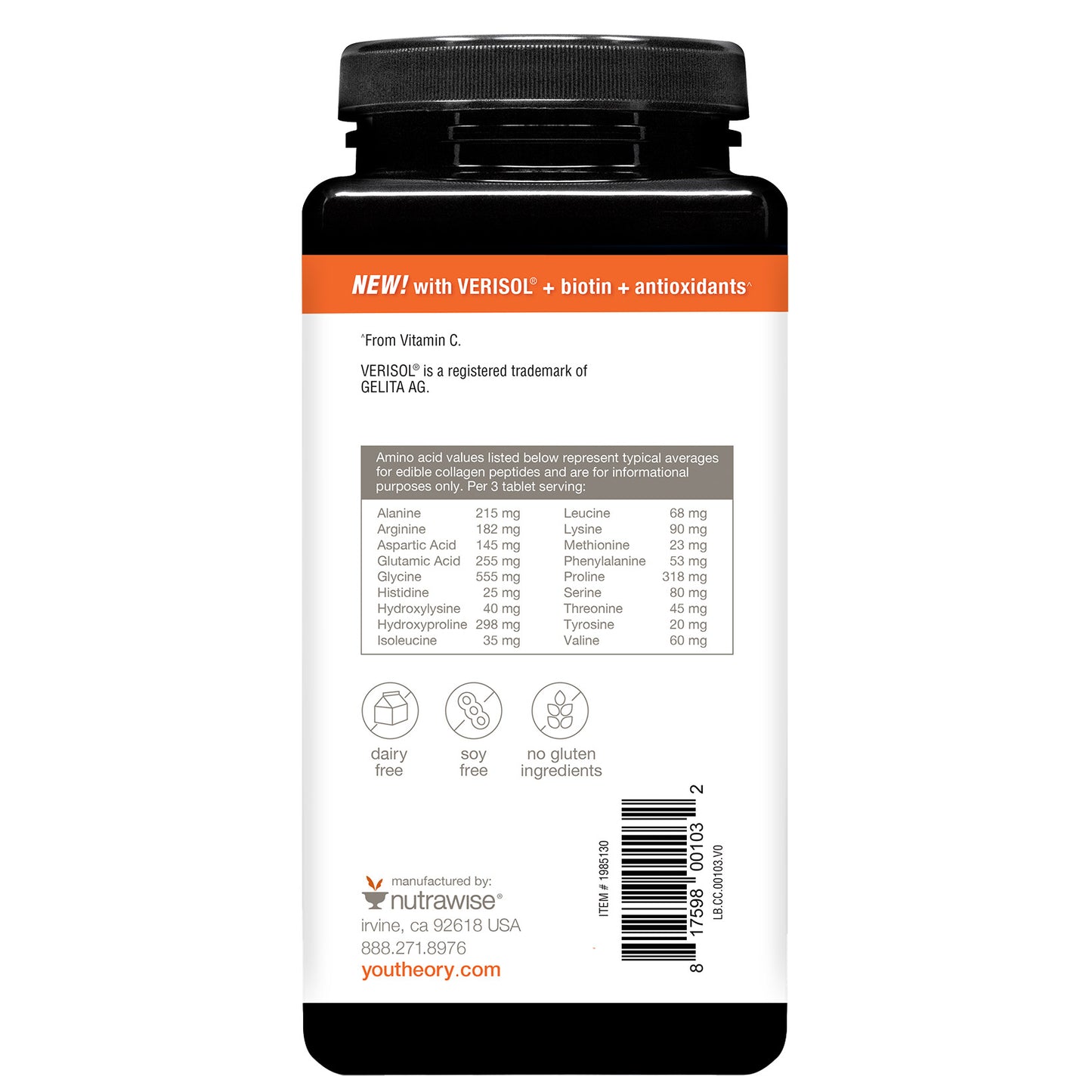 Youtheory Concentrated Effect Verisol Collagen with Biotin, 345 Count