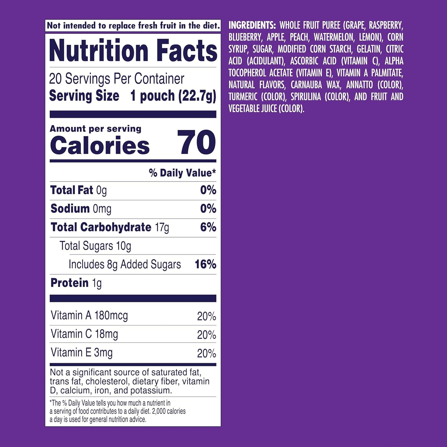 Welch'S Fruit Snacks, Assorted Fruit Flavor, 0.8Oz Case of 50