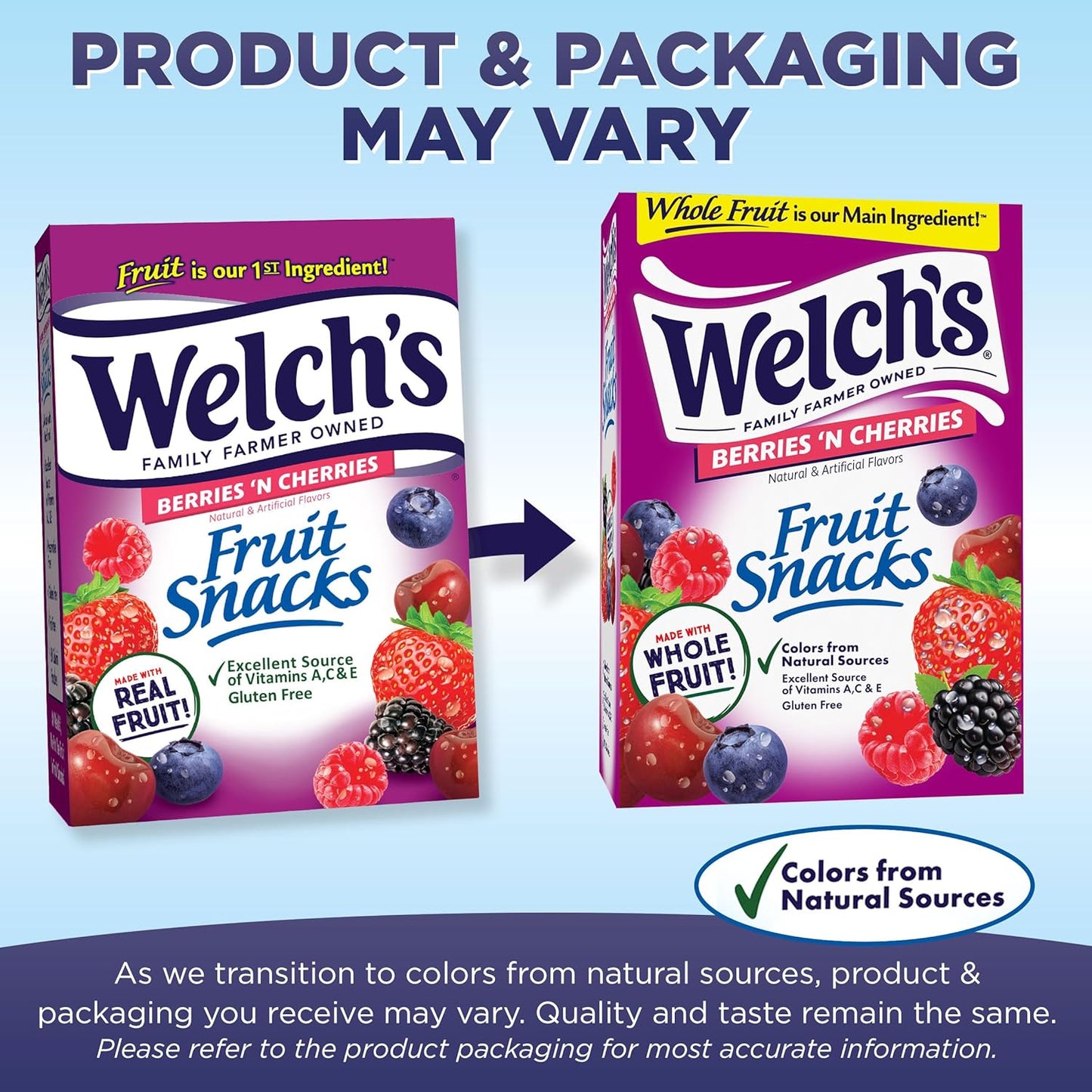Welch'S Fruit Snacks, Berries 'N Cherries , 0.8Oz Case of 40
