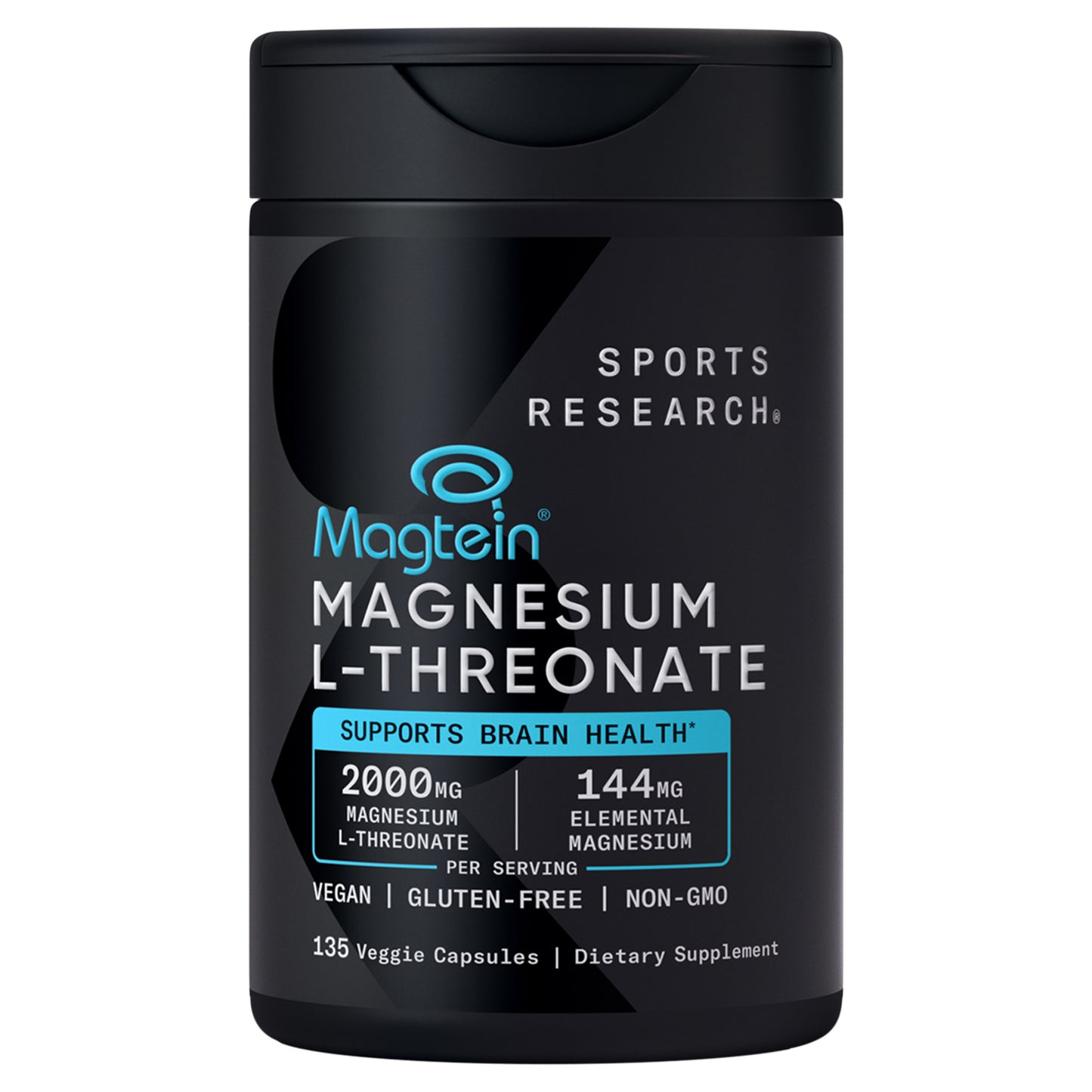 Sports Research Magtein Magnesium L-Threonate, 2000 Mg, 135 Veggie Capsules