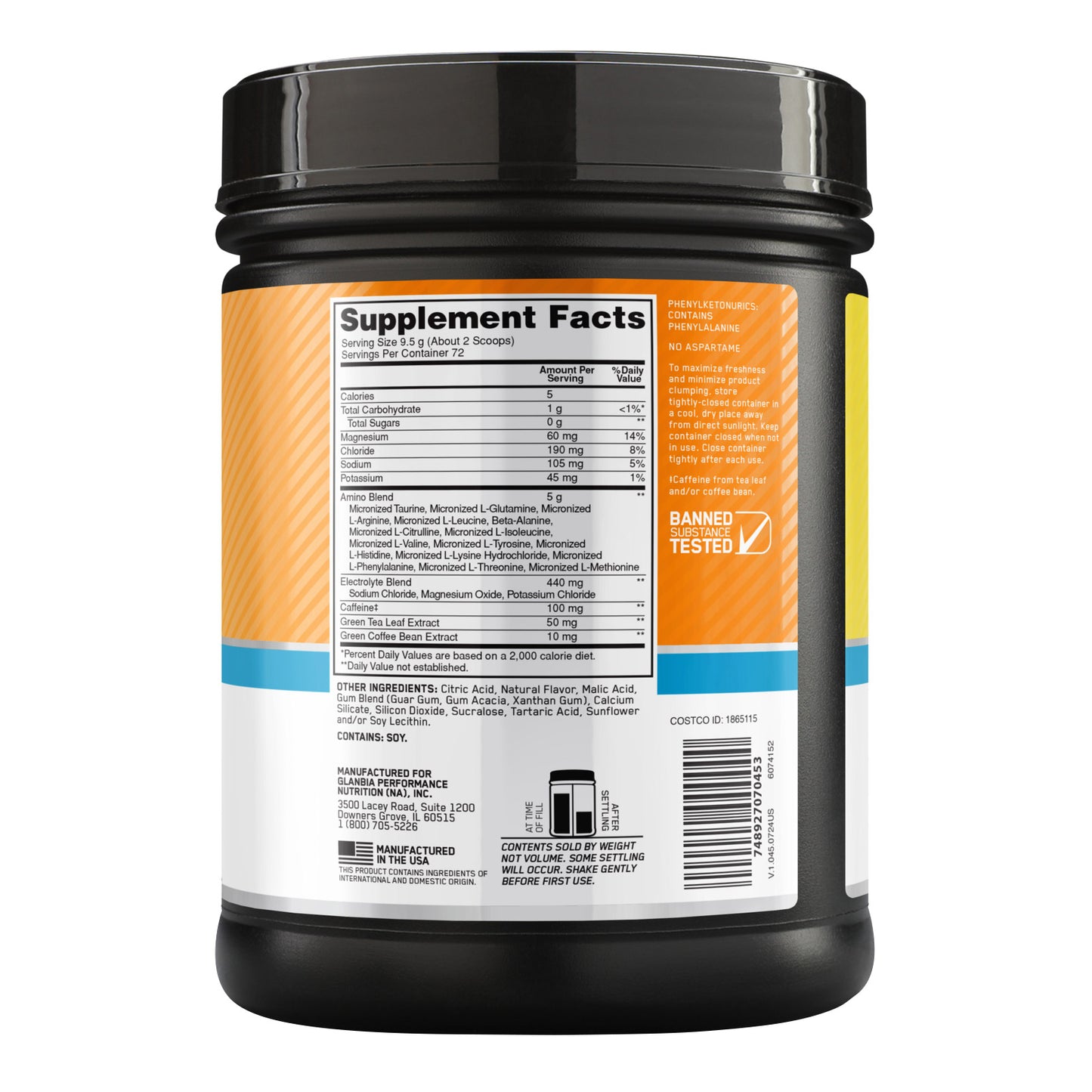 Optimum Nutrition Essential Amino Energy + Electrolytes, Sun Kissed Citrus, 1.5 Lbs