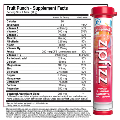 Zipfizz Multi-Vitamin Energy Hydration Drink Mix, 30 Tubes