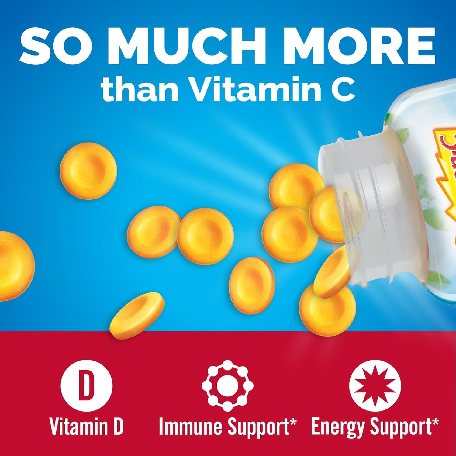 Emergen-C Immune+ Chewables 1000Mg Vitamin C with Vitamin D Tablet, Immune Support Dietary Supplement for Immunity, Orange Blast Flavor - 42 Count