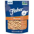 Fisher Peanuts, 5.15 Oz Resealable Bag Roasted Unsalted Nuts for Cooking, Baking, or Snacking, Natural & Gluten Free Cocktail Nuts Snack, Vegan, Keto, Plant Based Protein