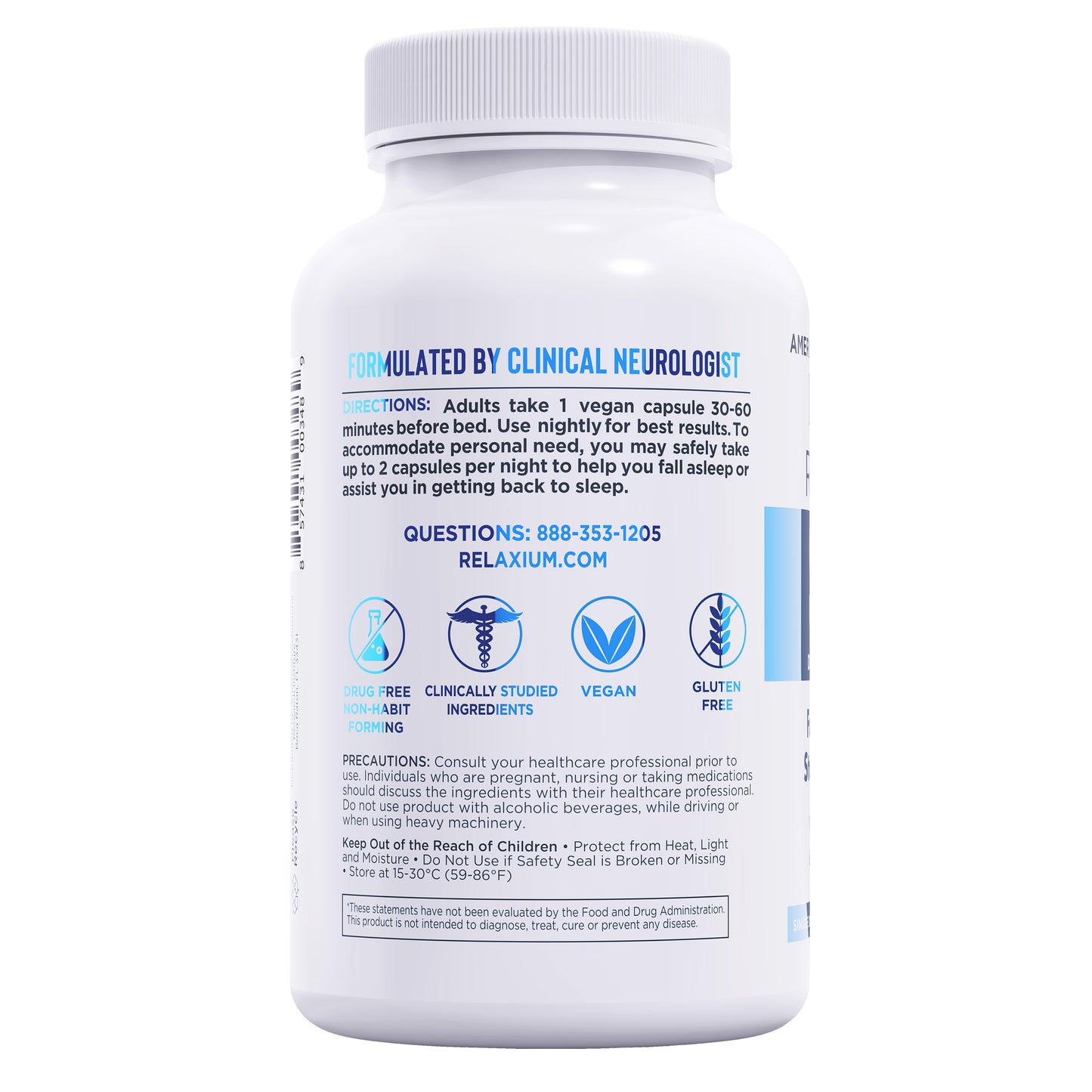 Relaxium Sleep, Drug Free Sleep Support, 120 Vegan Capsules