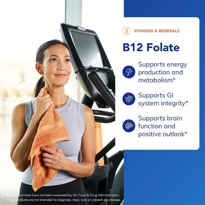 Pure Encapsulations B12 Folate - Energy Supplement to Support Nerves, Energy Metabolism & Cognitive Support* - with Vitamin B Folate as Metafolin - 60 Capsules