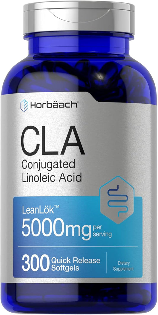 Horbäach CLA Supplement | 300 Softgel Pills | Maximum  | Conjugated Lineolic Acid from Safflower Oil | Non-Gmo, Gluten Free