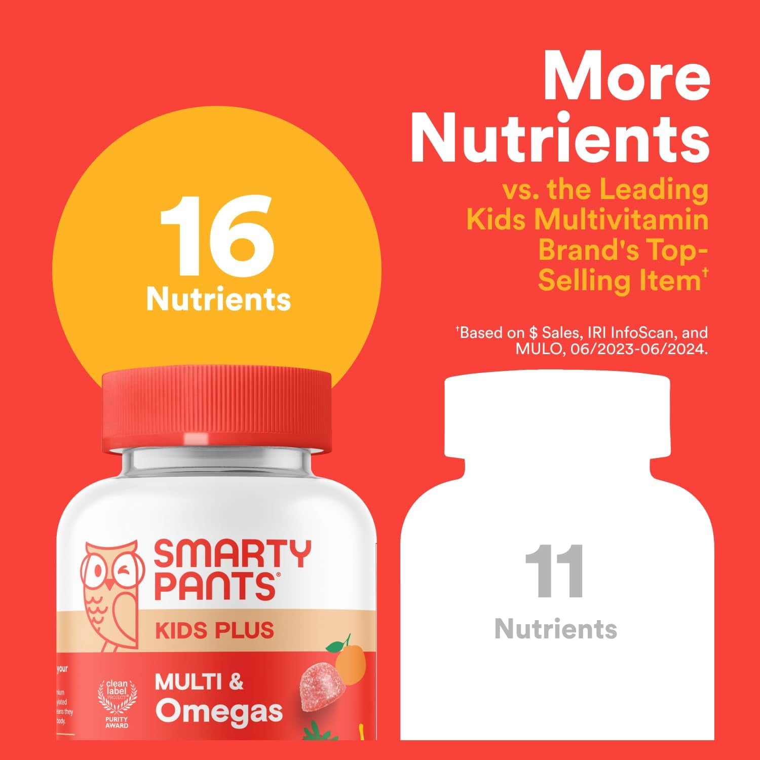 Smartypants Kids Multivitamin Gummies - Improved Formula: Omega 3 (DHA/EPA), Vitamins D3, C, B12, B6, Vitamin A, K & Zinc, Gluten Free, Three Fruit Flavors, 60 Count (30 Day Supply)