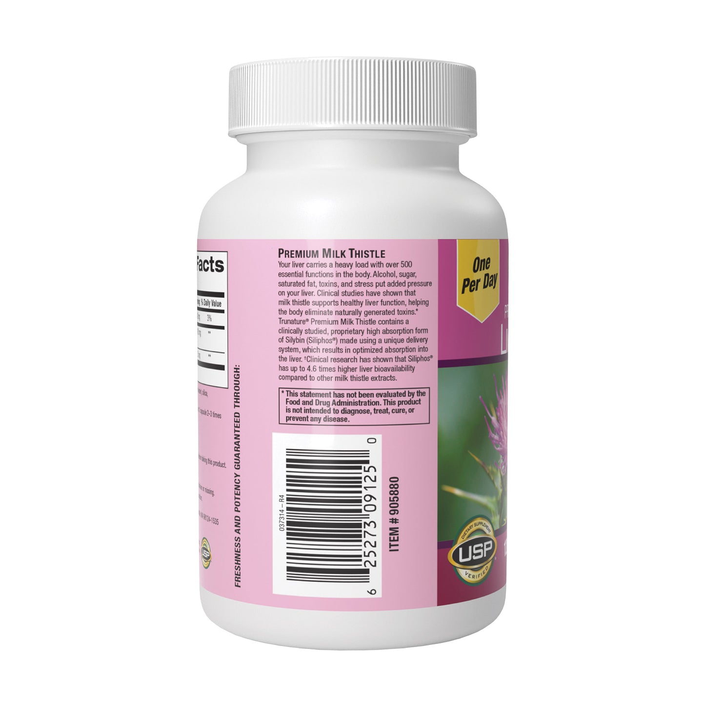 Trunature Premium Milk Thistle 160 Mg, 120 Vegetarian Capsules