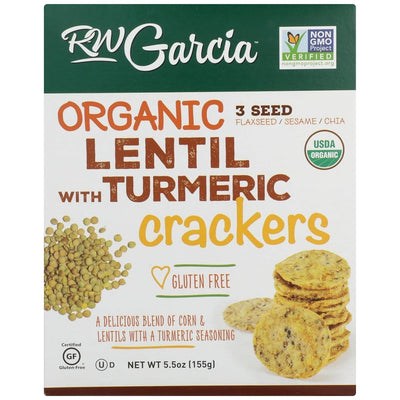 RW GARCIA Organic Lentil Turmeric Crackers, 5.5 OZ