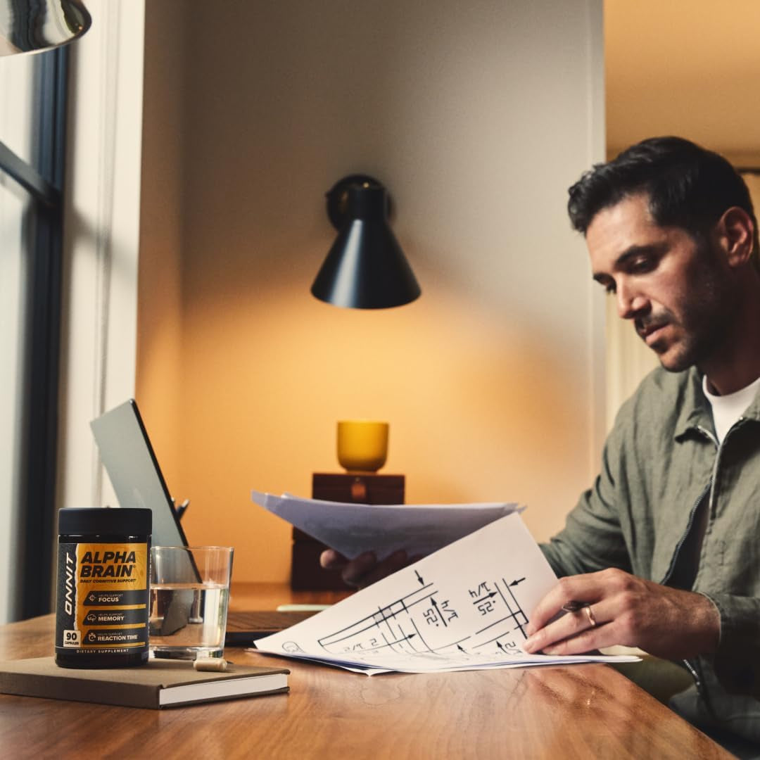 ONNIT Alpha Brain® Nootropic Brain Supplement for Men and Women, IGEN™ Non-Gmo Tested, Memory, Mental Clarity, Cognitive Support and Focus Capsules with L-Theanine and Vitamin B6 (90 Count)