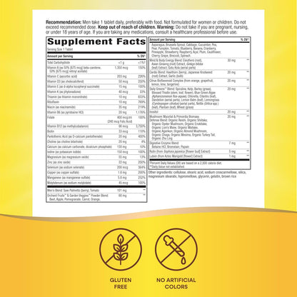 Nature'S Way Alive! Men’S 50+ Daily Ultra Multivitamin, High  Formula, Supports Healthy Brain, Eyes & Heart*, with Methylated B12, Gluten-Free, 60 Tablets (Packaging May Vary)