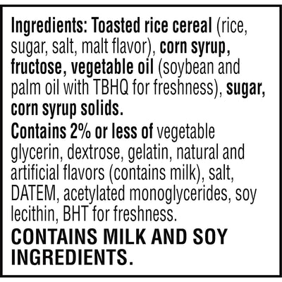 Rice Krispies Treats Crispy Marshmallow Squares, Kids Snacks, Snack Bars, Original, 12.4Oz Box (16 Bars)