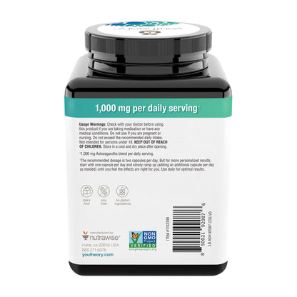Youtheory Ashwagandha 1000 Mg, 180 Vegetarian Capsules