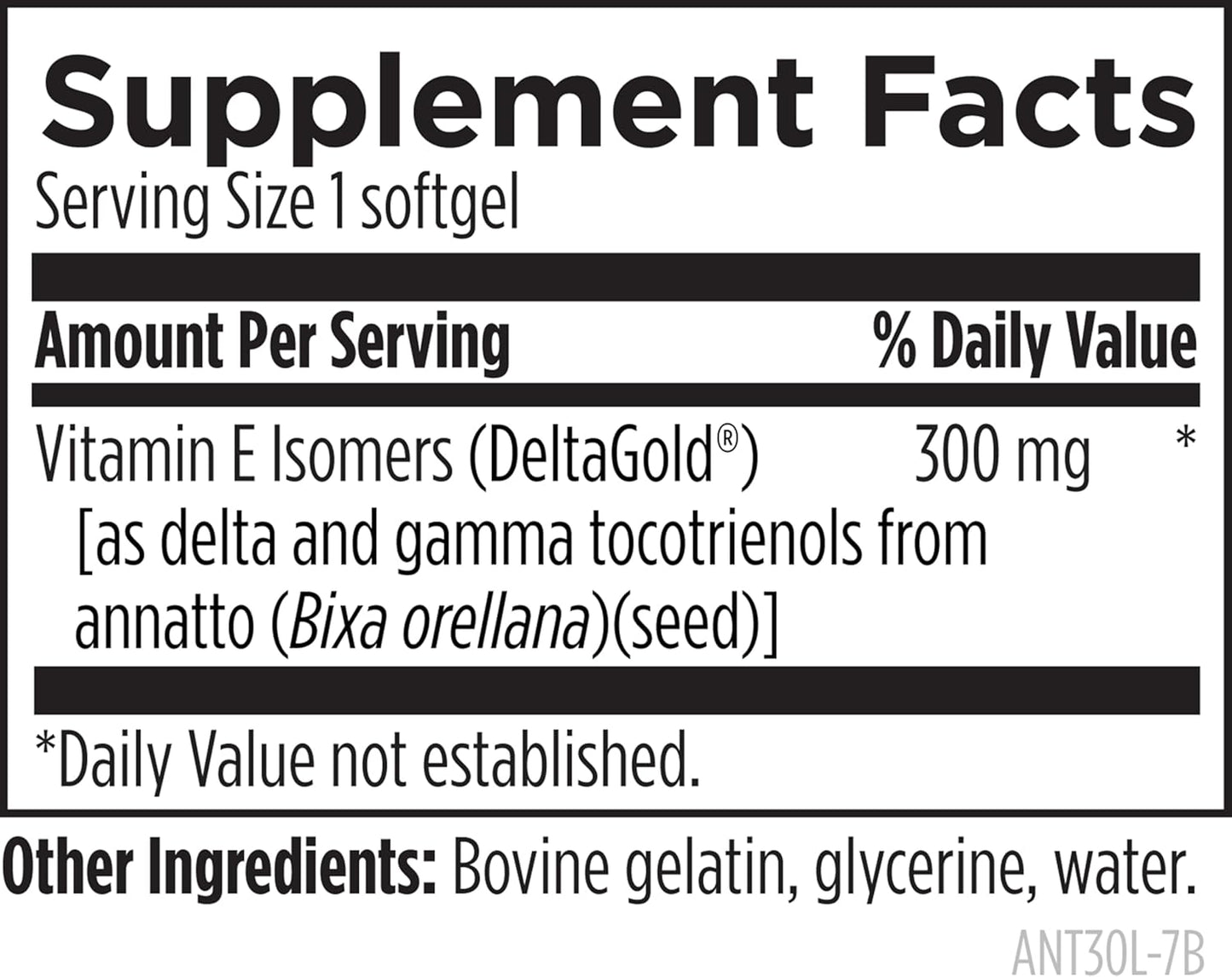 Designs for Health Annatto-E 300Mg Tocotrienols Vitamin E -  + Gamma Tocotrienols to Support Heart Health, Eye Health, Healthy Aging - Deltagold Antioxidants Supplement (60 Vitamin E Softgels)