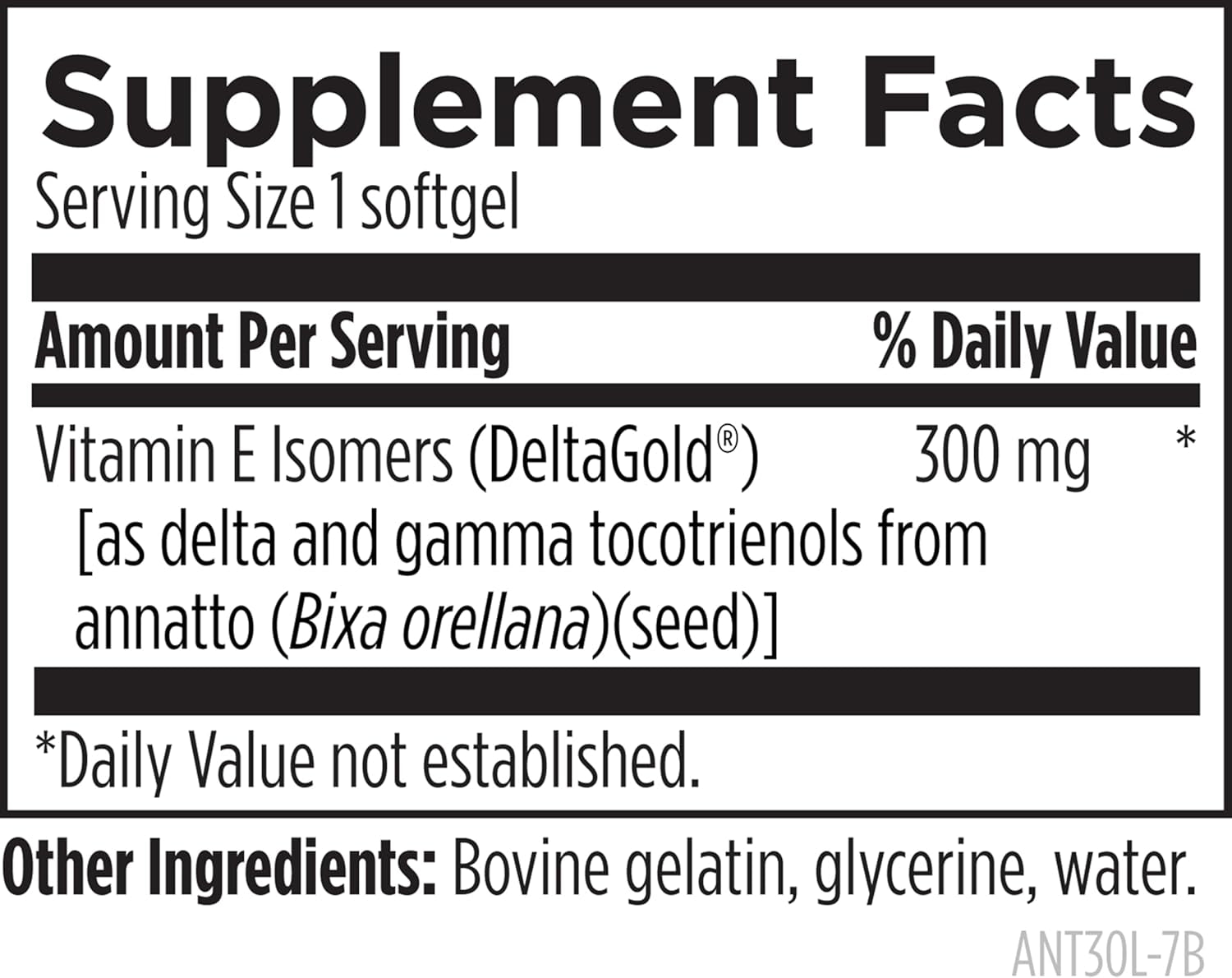 Designs for Health Annatto-E 300Mg Tocotrienols Vitamin E -  + Gamma Tocotrienols to Support Heart Health, Eye Health, Healthy Aging - Deltagold Antioxidants Supplement (60 Vitamin E Softgels)