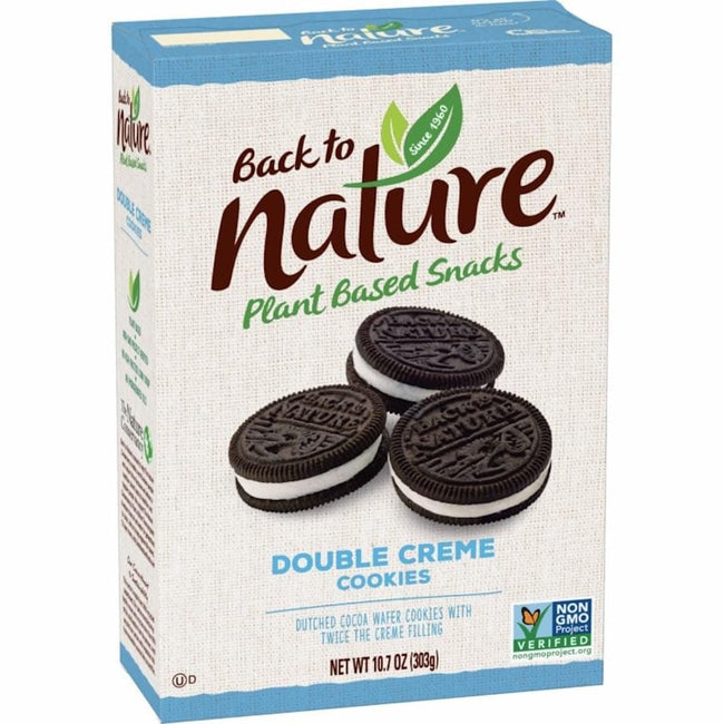 Back to Nature Double Creme Sandwich Cookies - Dairy Free, Non-Gmo, Made with Wheat Flour, Delicious & Quality Snacks, 10.7 Ounce
