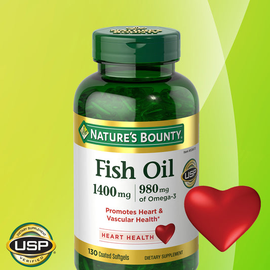 Nature'S Bounty Fish Oil 1400 Mg, 130 Coated Softgels