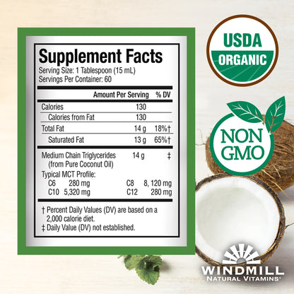 Windmill USDA Organic MCT Oil, 32 Fl Oz