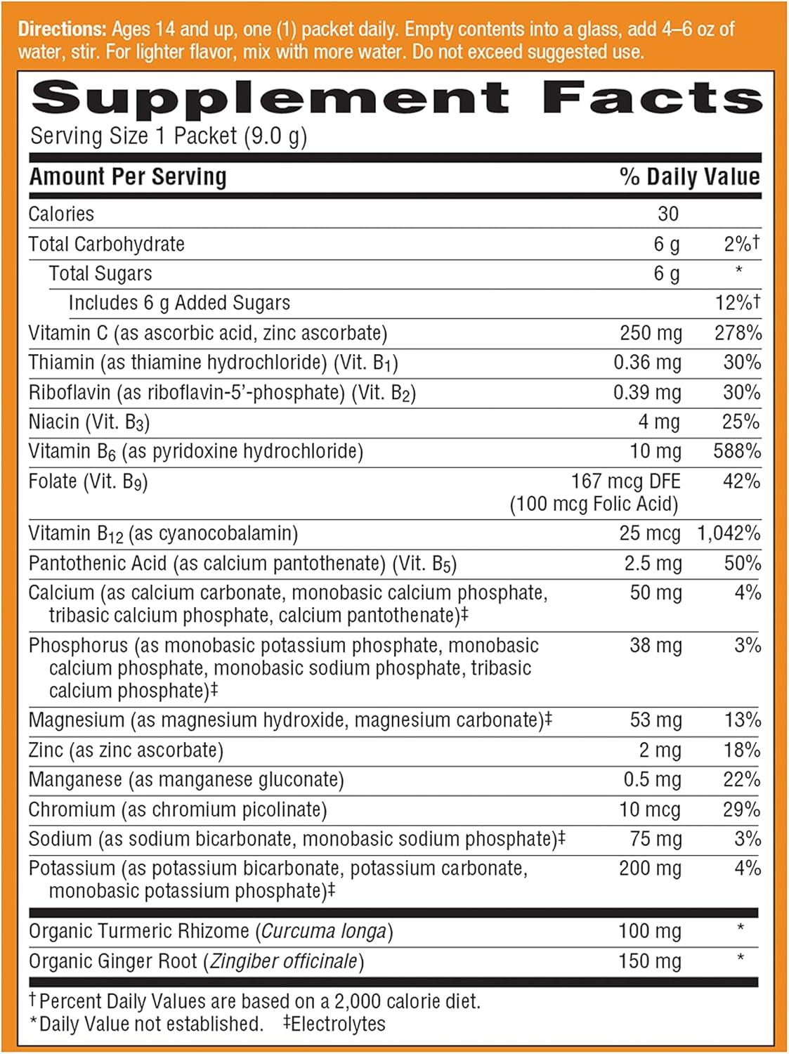 Emergen-C Citrus-Ginger Fizzy Drink Mix, Turmeric and Ginger, Immune Support, Natural Flavors with High  Vitamin C, 18 Count