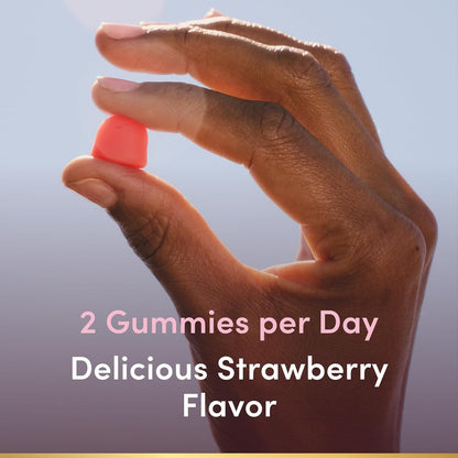 Nature'S Bounty Optimal Solutions Hair, Skin & Nails Vitamin Gummies with Biotin, 2500 Mcg, Strawberry, 80 Count, 40 Total Servings