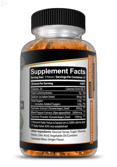 (2 Pack) Turmeric Curcumin Ginger Gummies 60 Count, Pain Relief & Joint Support