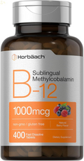 Vitamin B12 Sublingual 1000 Mcg | 400 Fast Dissolve Tablets | Methylcobalamin Supplement for Adults | Natural Berry Flavor | Vegan, Vegetarian, Non-Gmo, and Gluten Free