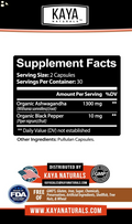 (2 Pack) Organic Ashwagandha 1300Mg Anxiety Supplement W/ Black Pepper Root Pow