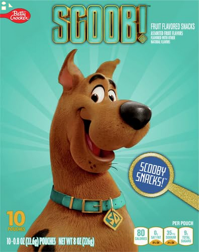 Scooby Doo Fruit Flavored Snacks, Treat Pouches, 10 Ct