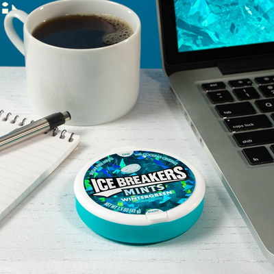 ICE BREAKERS Wintergreen Sugar Free Mints Tin, 1.5 Oz