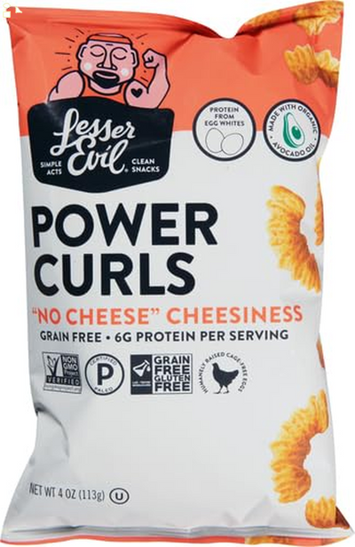 Lesserevil Power Curls Egg and Cheese, 4 Oz