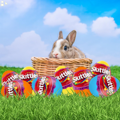 Surprise Eggs Candy for Kids, Large Prefilled Eggswith Original Skittles Candy, (3 Pack)