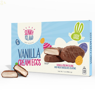 Easter Candy Box - Milk Chocolate Vanilla Cream Eggs, 7 Ounces (12 Pieces)