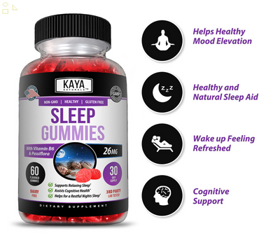 Sleep Gummies 60Ct, Fall Asleep Fast and Stay Asleep, Sleeping Aid Gummy