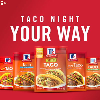 Mccormick Mild Taco Seasoning Mix, 1 Oz Envelope