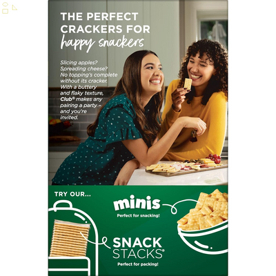 Club Crackers, Snack Crackers, Party Snacks, Reduced Fat, 11.7Oz Box (1 Box)