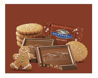 Ghirardelli Christmas Milk Chocolate Gingerbread Cookie Squares Bag - 4.8Oz