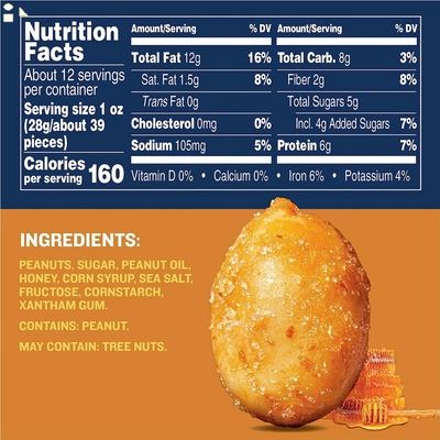 Planters Honey Roasted Peanuts (12 Oz Jars)