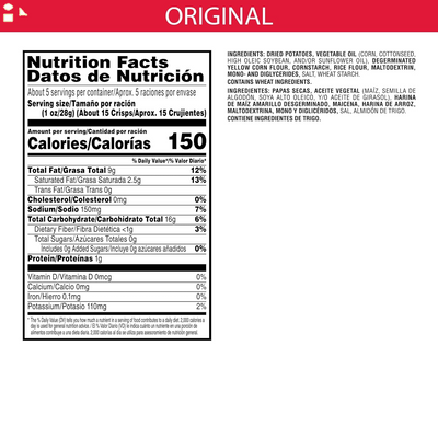 Pringles Potato Crisps Chips, Lunch Snacks, On-The-Go Snacks, Original, 5.2Oz Can (1 Can)
