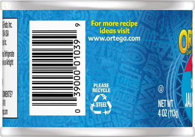 Ortega Diced Jalapenos, Hot, 4 Ounce