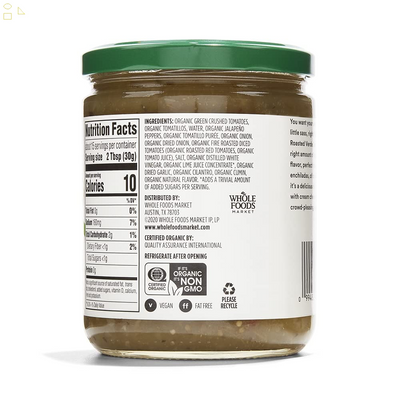 , Organic Roasted Verde Salsa, 16 Ounce