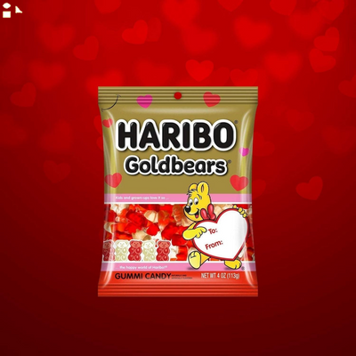 Haribo, Gold-Bears Valentine Peg Bag, 4 Ounce