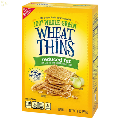 Wheat Thins Reduced Fat Whole Grain Wheat Crackers, 8 Oz