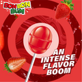 Colombina Bon Bon Bum Classic Lollipops - Sweet Strawberry with Chewy Bubble Gum Center Suckers, Gluten-Free Candy, 6 Oz Bags (10 Count) - 1 Pack