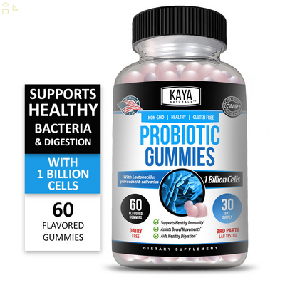(2 Pack) Probiotic Gummies 1 Billion CFU 60Ct, Potent Digestive & Immune Health