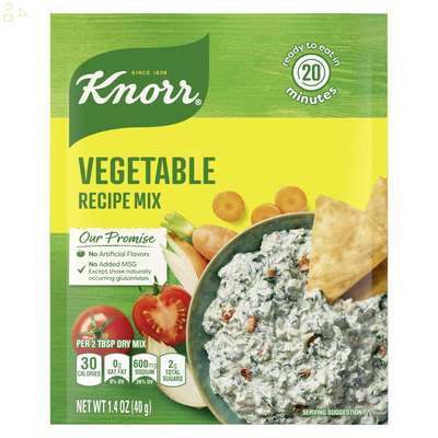 Knorr Vegetable Soup Mix No Artificial Flavors Ready-To-Eat in 20 Minutes Vegetable Soup Mix, 1.4 Oz Pouch