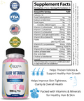Biotin Hair Growth Gummies 5000Mcg 60Ct. Thicken & Improve Hair Health!