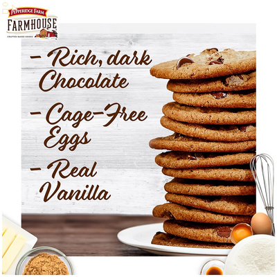 Pepperidge Farm Farmhouse Thin and Crispy Dark Chocolate Chip Cookies, 6.9 OZ Bag (14 Cookies)
